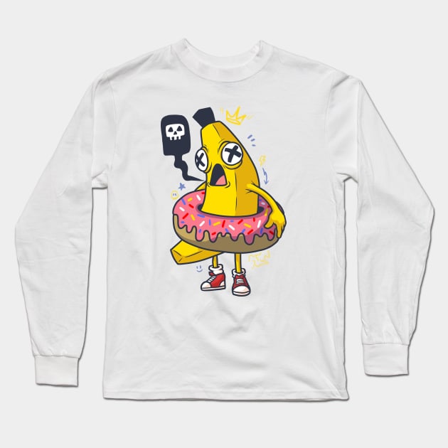 Banana Donut Long Sleeve T-Shirt by rudypagnel